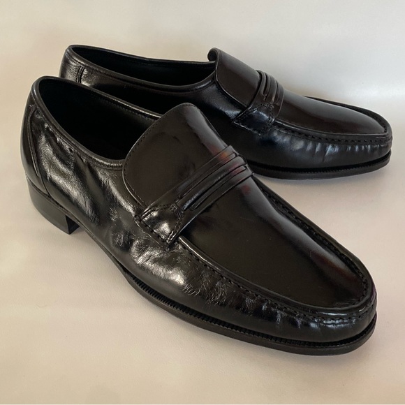 Florsheim Como Black Leather Moc Toe Strap Loafer Slip On 17089-01 Size 8.5 3E main image 7
